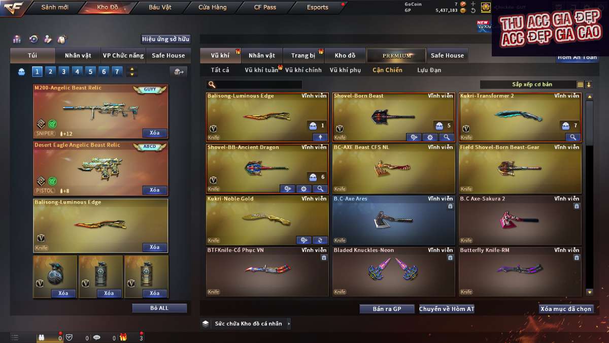 shop acc cf uy tin gia re